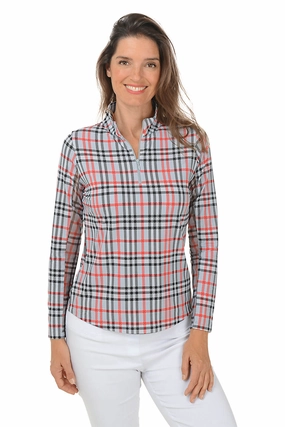 TearResistant Blends Grey Judith Plaid UPF50  Sun Shirt