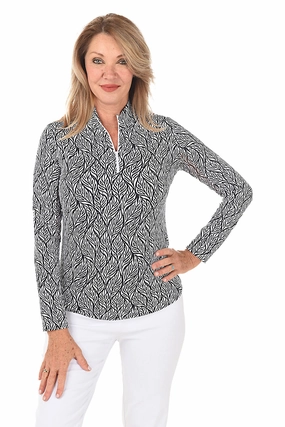 Stretchable Knit Stretch Technology Monochromatic Sally Leaf UPF50  Sun Shirt