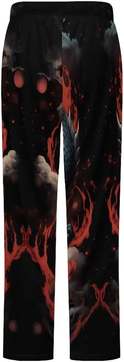 Dragon Women's Flannel Pajama Pants Fleece Lounge Sleep Bottoms PJ
