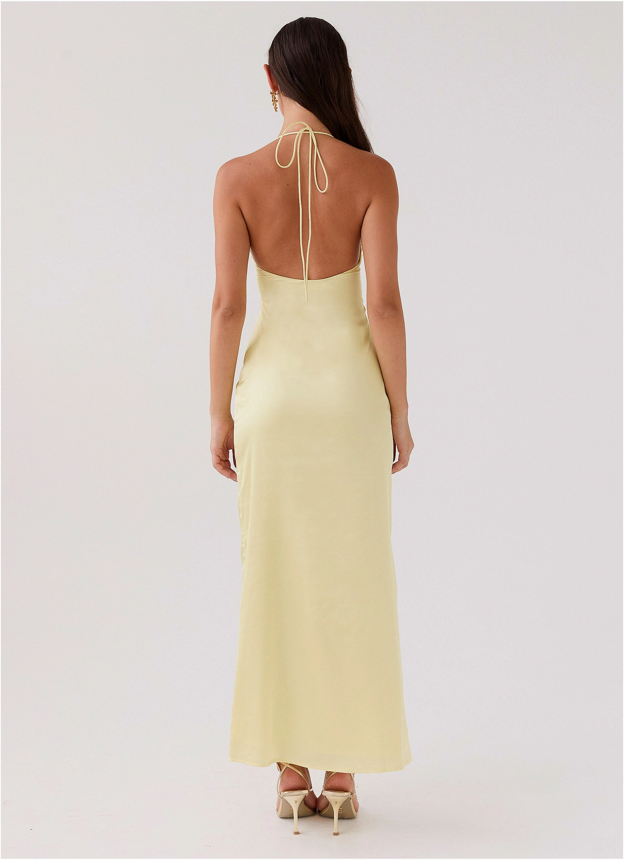 Dream Sight Lace Satin Maxi Dress - Lemon Cozy and Comfortable Smart Lines