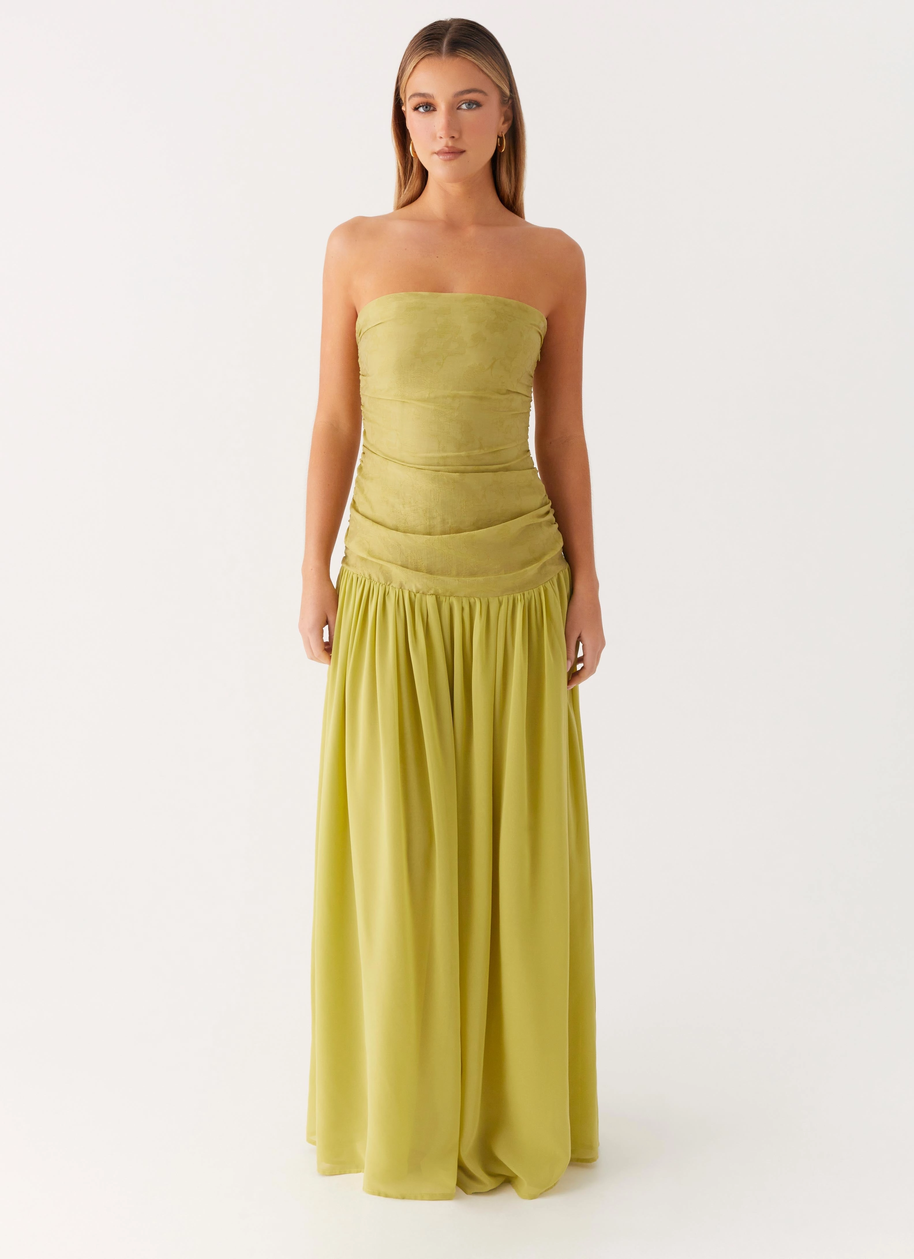 Daywear Comfort Cool Drape Dreamer Maxi Dress - Lime Zest