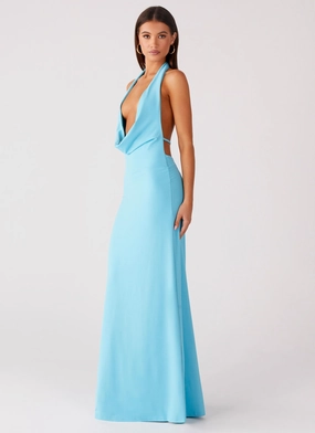 Smart Comfort Driftwood Cowl Maxi Dress - Turquoise