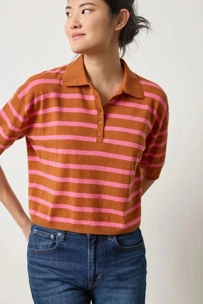 Drop Shoulder Polo Neck Sweater Sierra/Calypso PortableOption All-Purpose