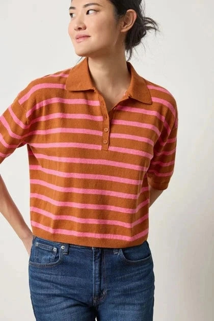 Noise Reducing Fabric Treatment FlexFit Technology Drop Shoulder Polo Neck Sweater Sierra/Calypso