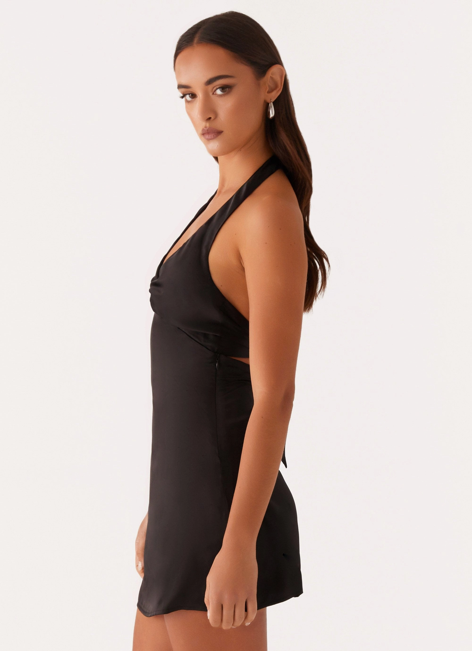 Soft Motion Heavy Hearted Mini Dress - Black