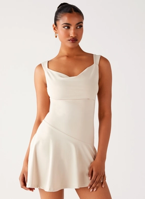 Breeze Flow Dune Whisper Mini Dress - Ivory