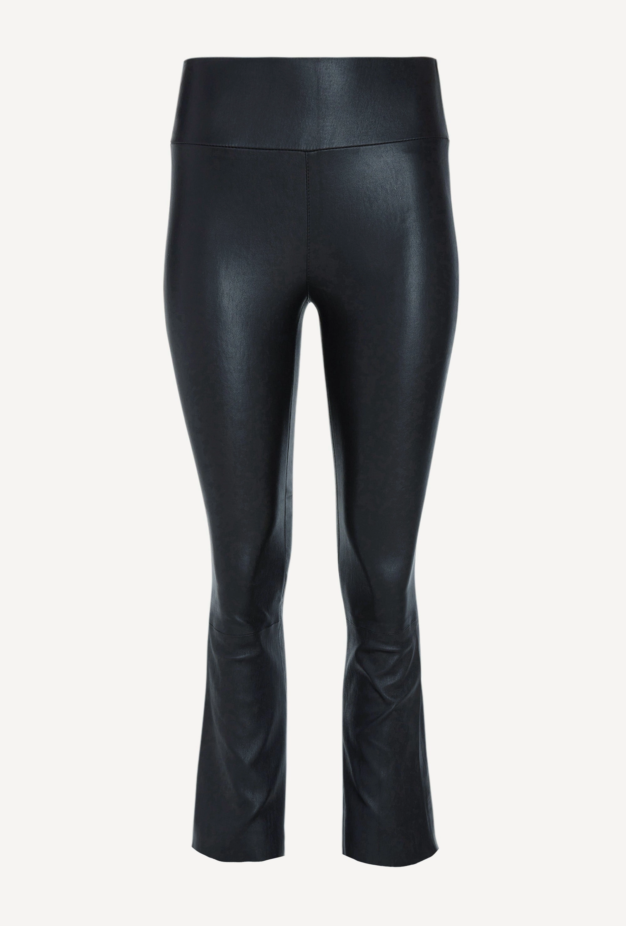 Midnight Leather Crop Flare Pull on Eco Shopper Yoga Class