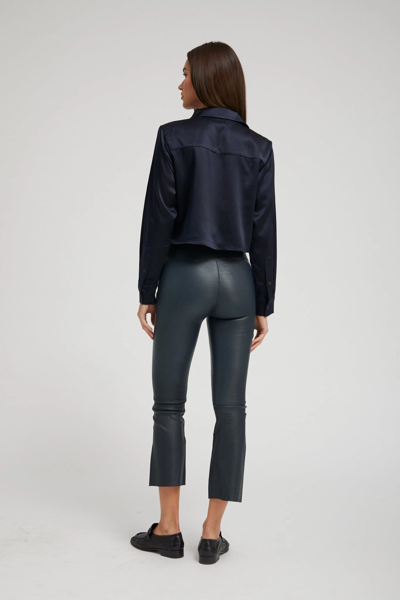 Ultra Comfort Midnight Leather Crop Flare