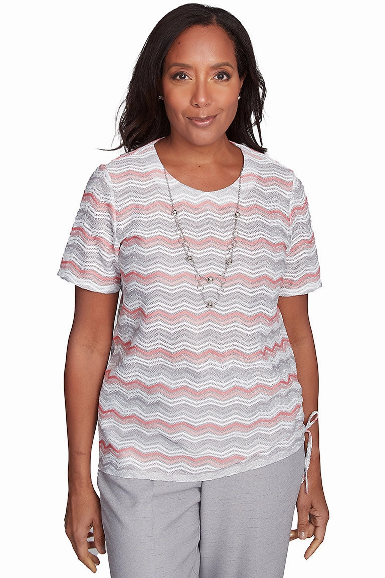 Scoop Neck Shape Estate Of Mind Shimmer Chevron Necklace Top