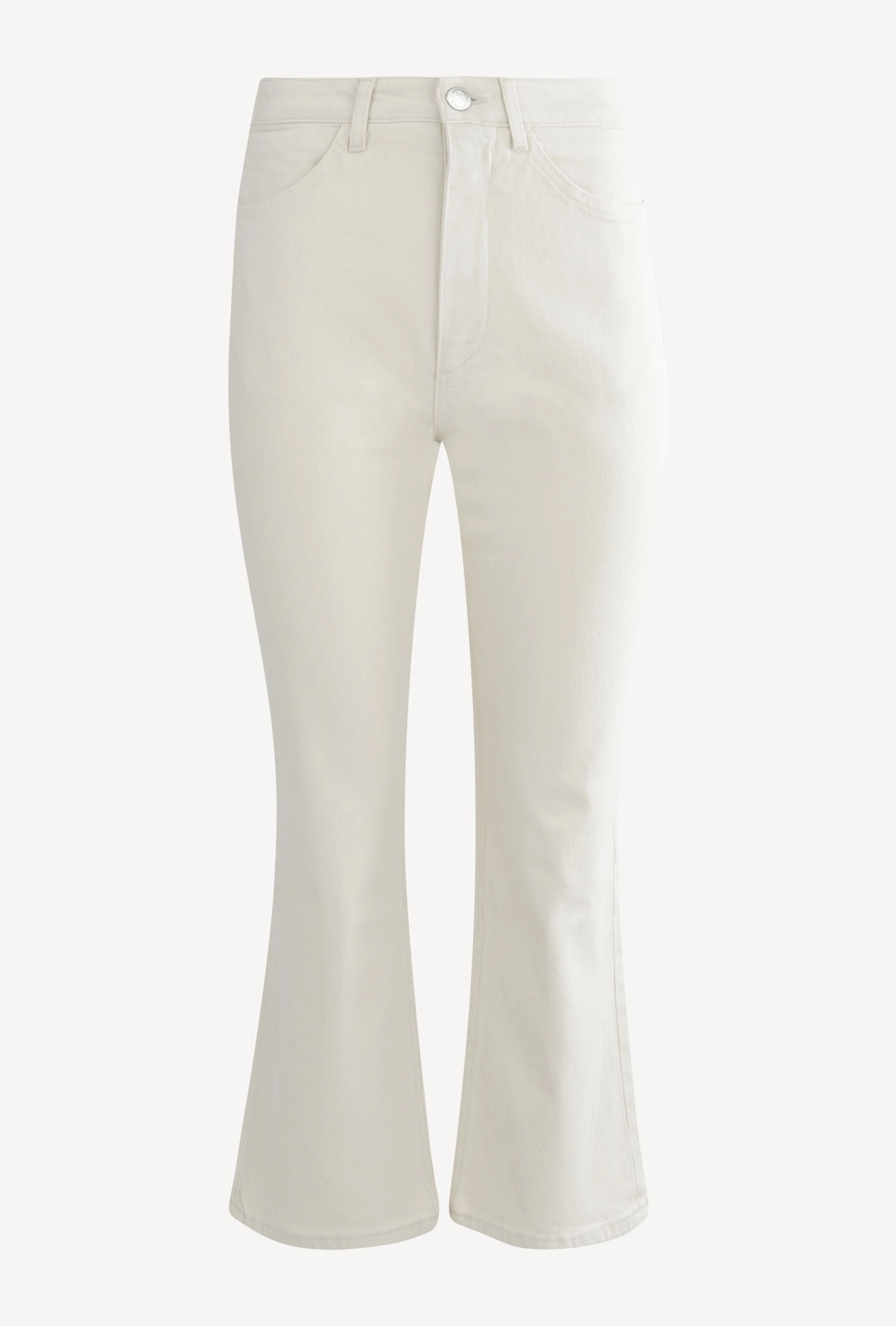 Reverseble Design Eco Friendly Dye Process Earhart Crop Flare Denim