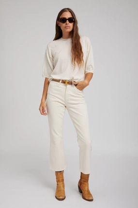 Earhart Crop Flare Denim Breathable mesh