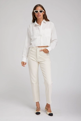 EcoFriendly Dye Process Earhart Cropped Straight Leg Denim