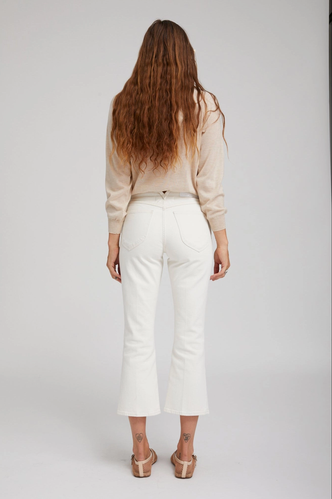 Earhart Off White Crop Denim EcoCertified Material