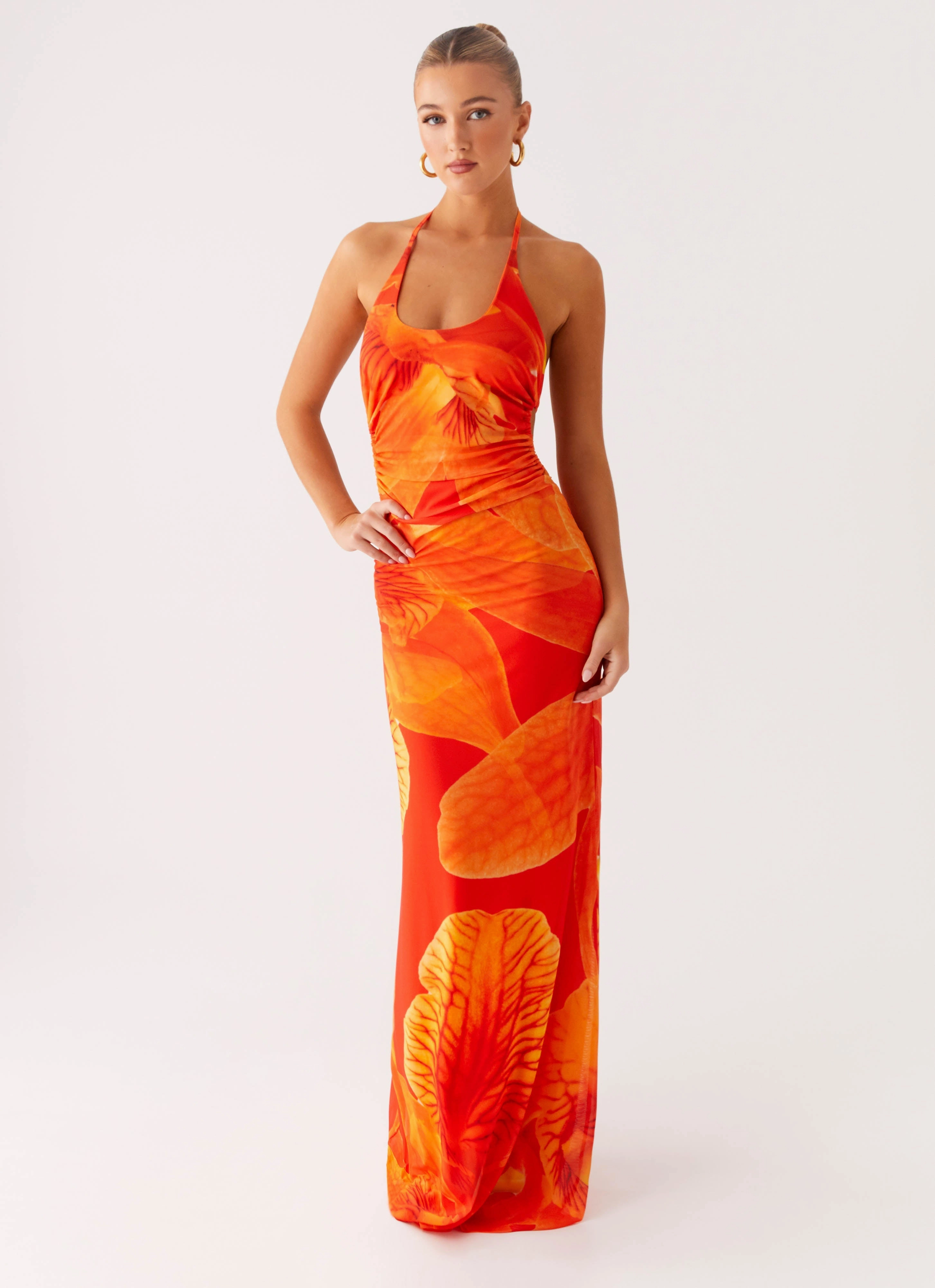 Day Fit Palawan Mesh Maxi Dress - Orange Floral