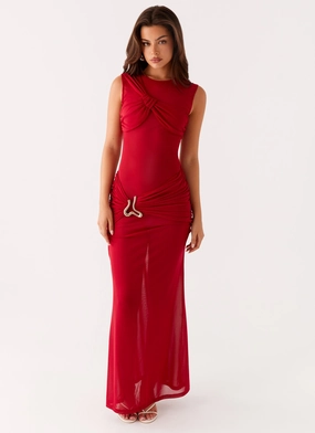 Worldwide Maxi Dress - Raspberry Fashionable Fit Coral Soft