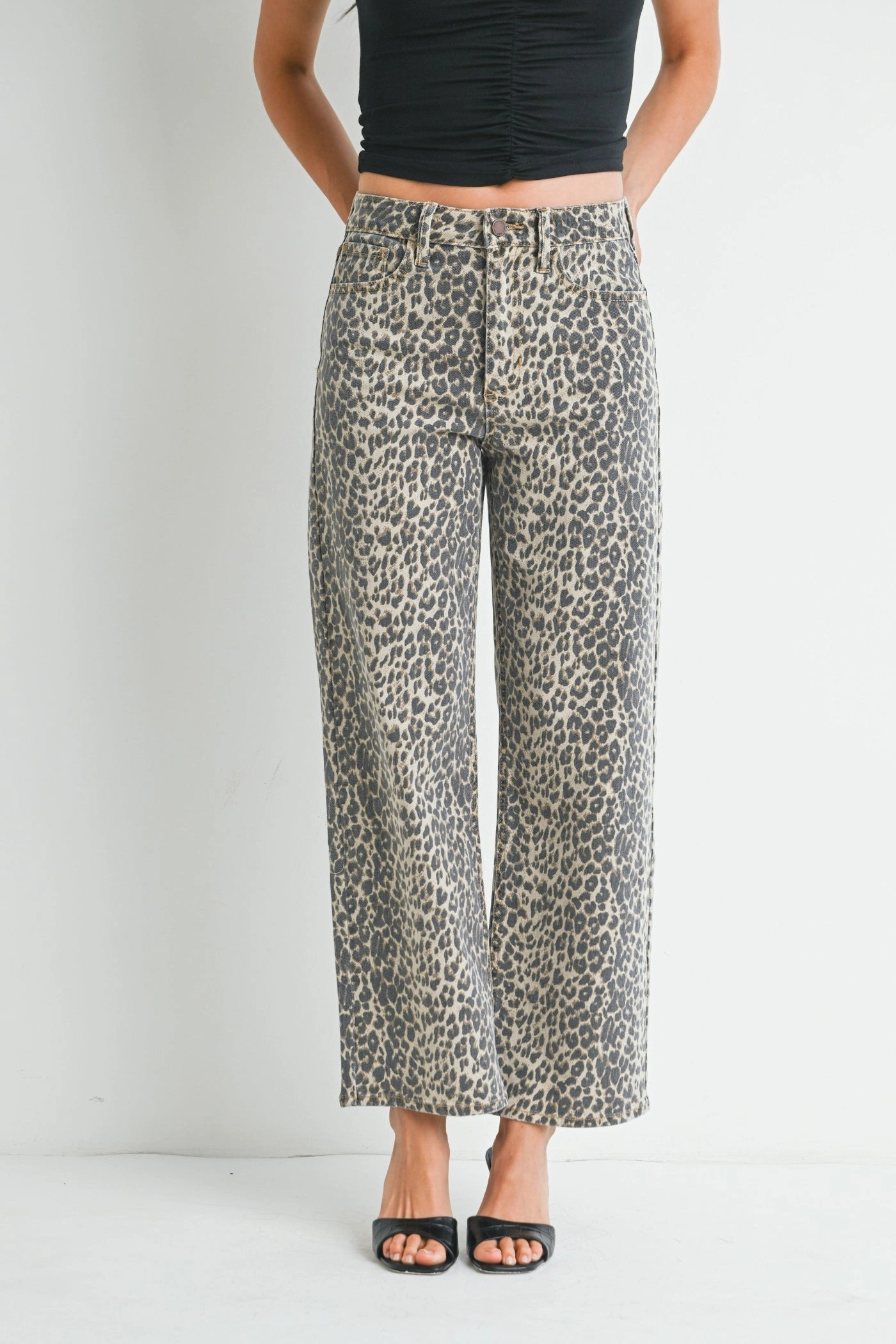 Anti Static Material Blend Perfect Fit Waist BELLA LEOPARD PRINT JEANS