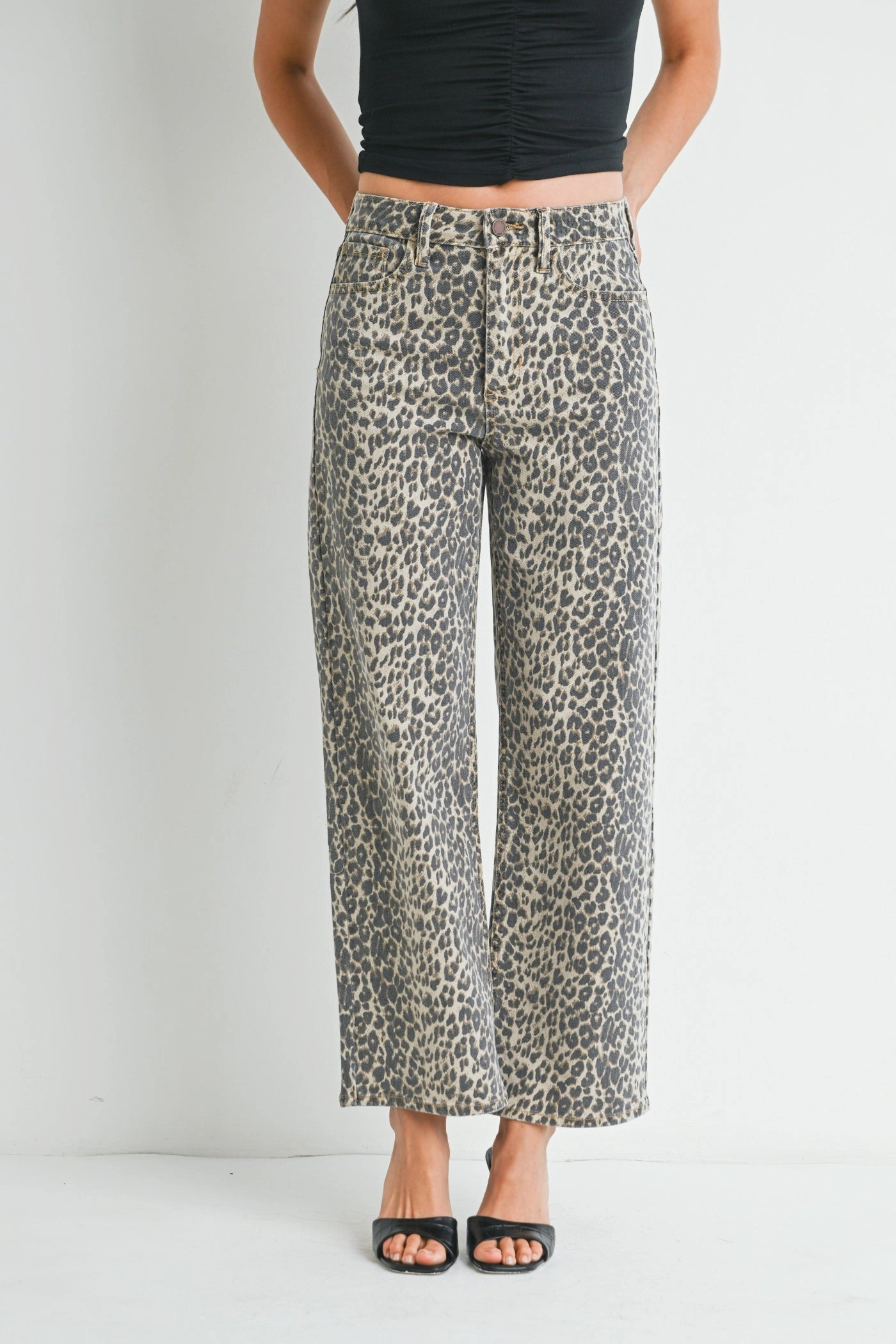 BELLA LEOPARD PRINT JEANS Beach Day Winter Warmth Classic