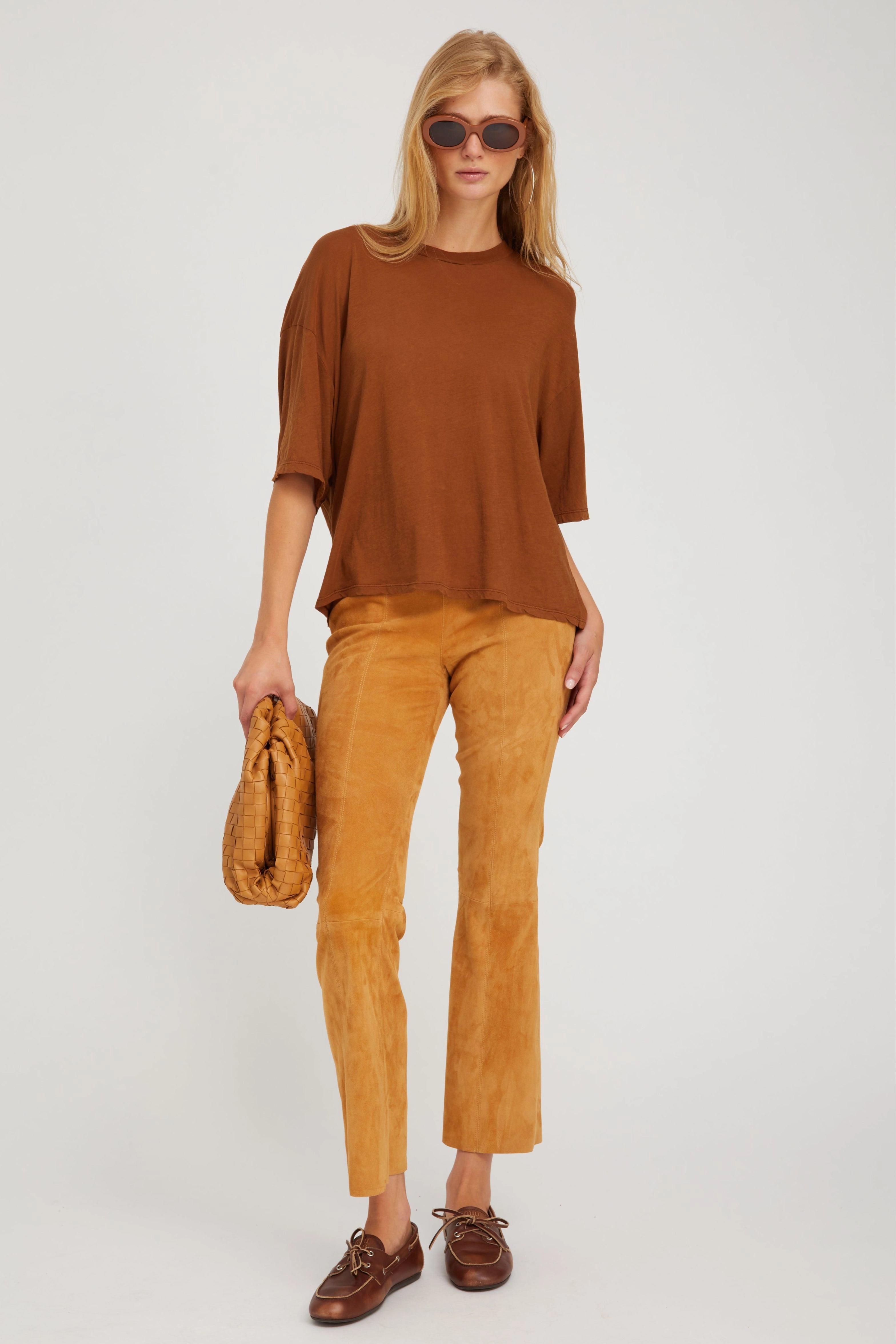 Eco Friendly Blend Chestnut Boxy Tee