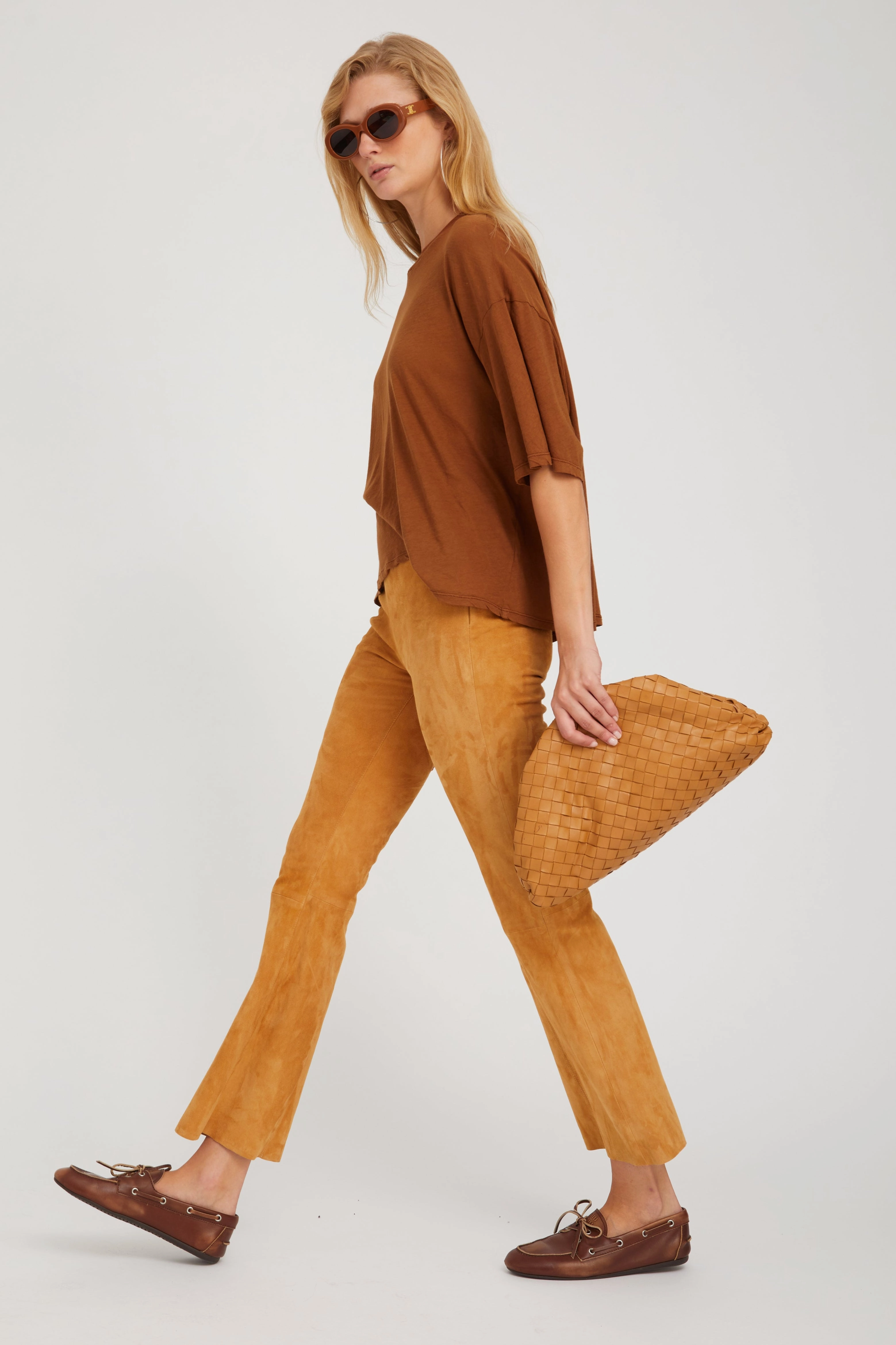 ContrastPlacket Eco Dye Process Chestnut Boxy Tee