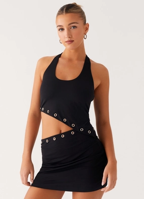 Riot Mini Dress - Black Sleek And Stylish