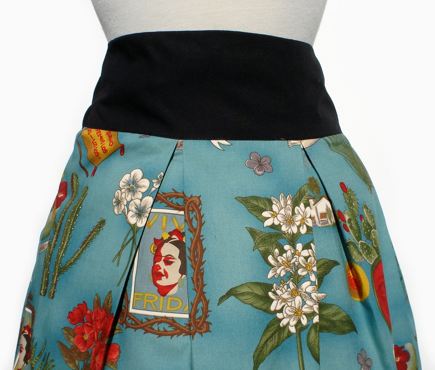 Viva Frida Blue Skirt #S-RS738 Anti Pilling Fabric