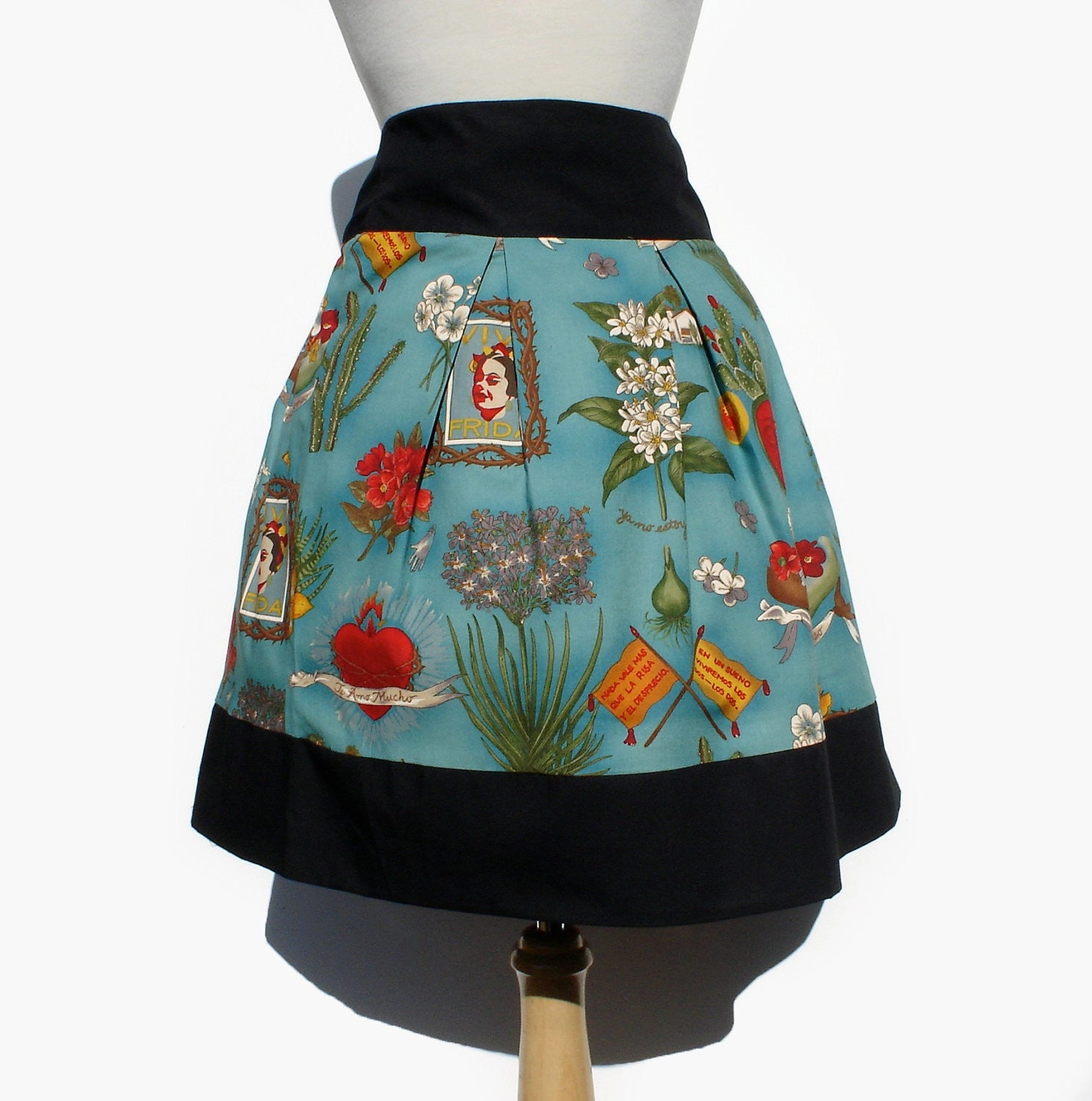 Non Irritating Texture Viva Frida Blue Skirt #S-RS738