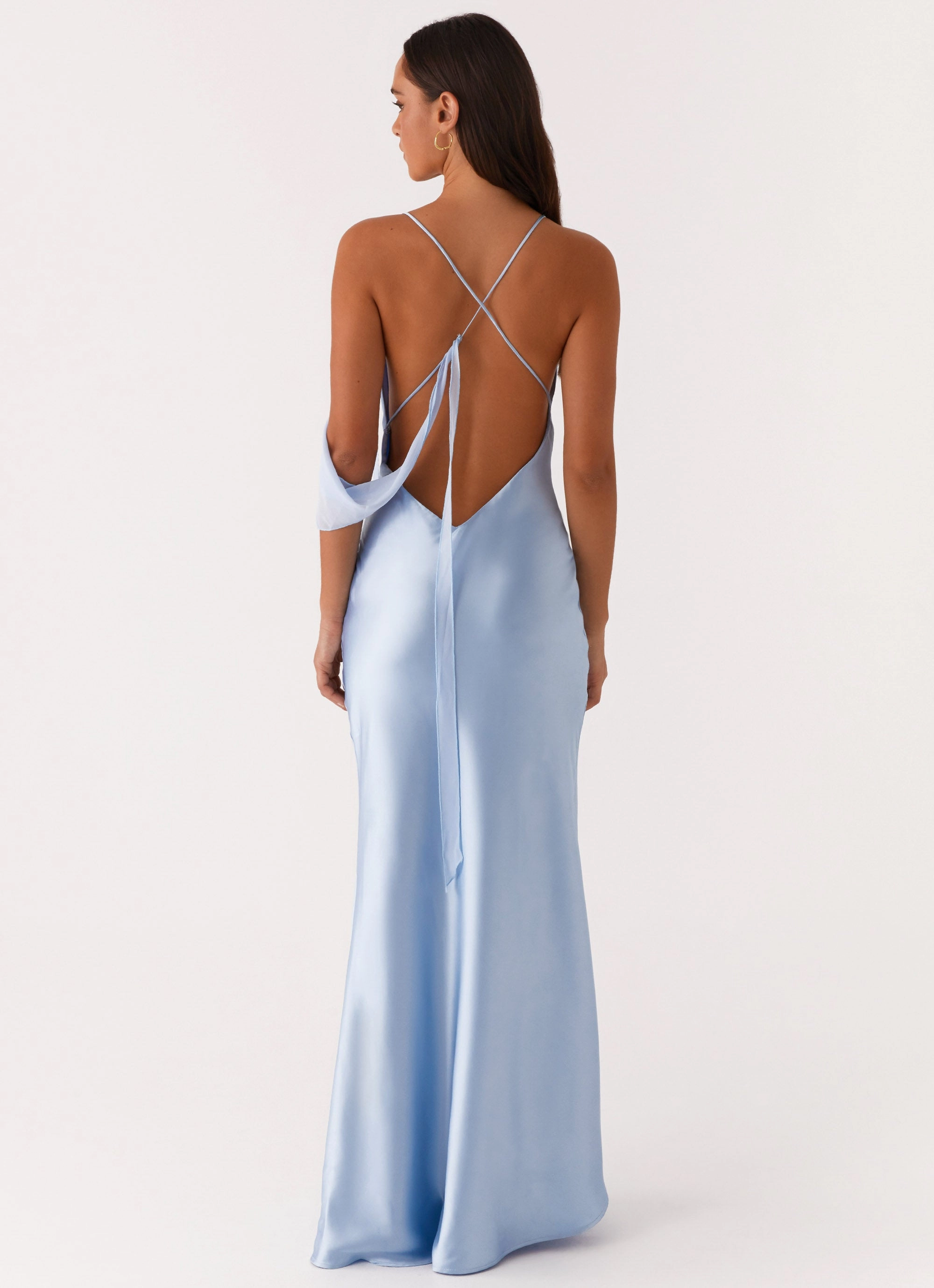 Too Sweet Satin Maxi Dress - Blue HypoallergenicFiber
