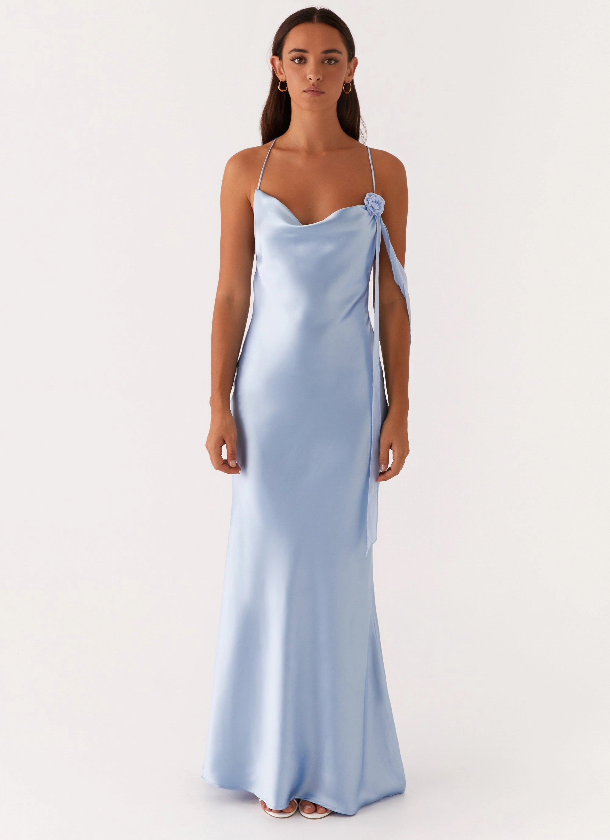 Flow Line Too Sweet Satin Maxi Dress - Blue