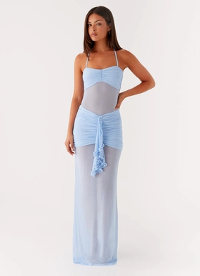 Light Weave Lily Halter Maxi Dress - Blue