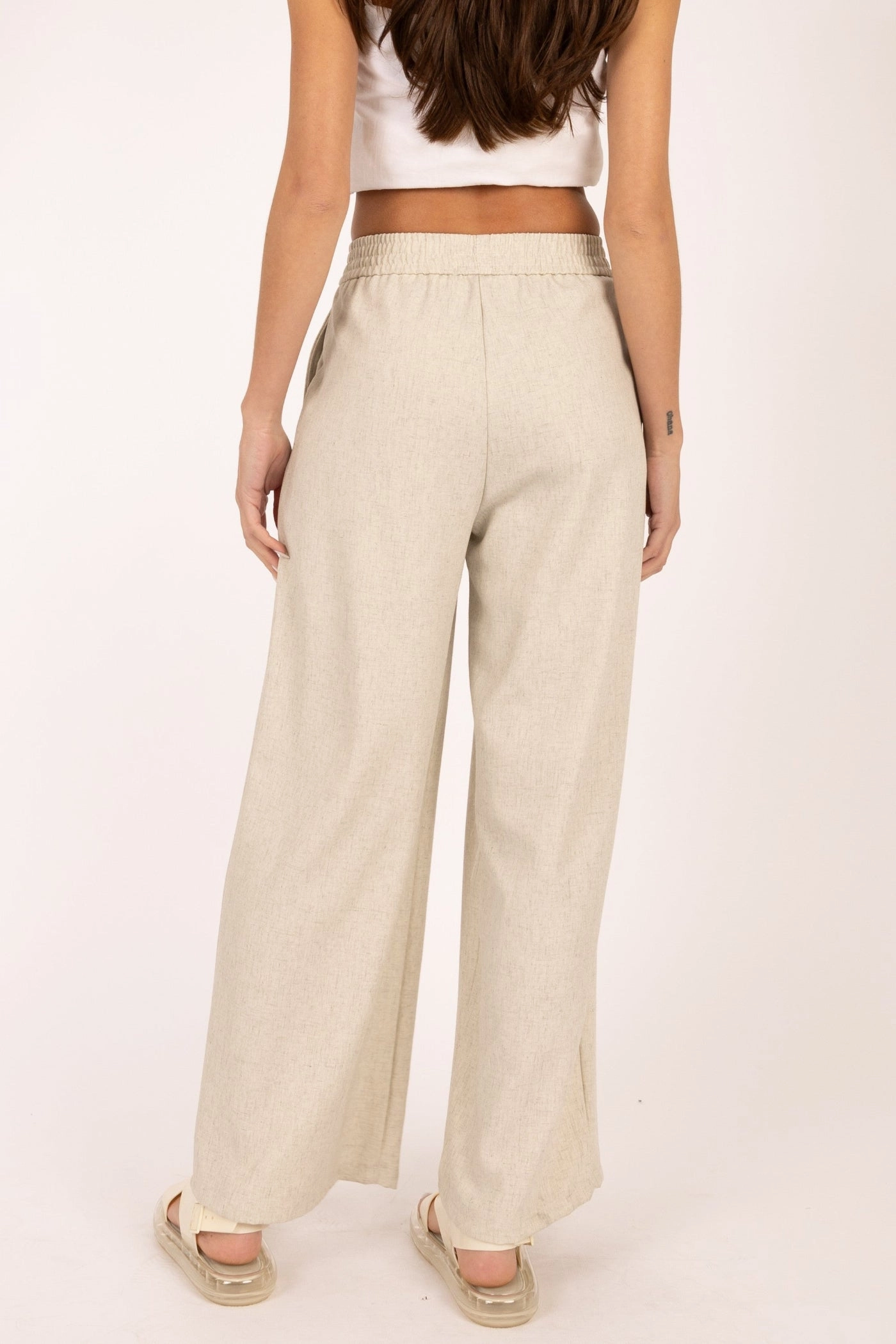 Slim Wear Design EcoFriendlyBlend SKYLAR PLEATED WIDE-LEG PANTS