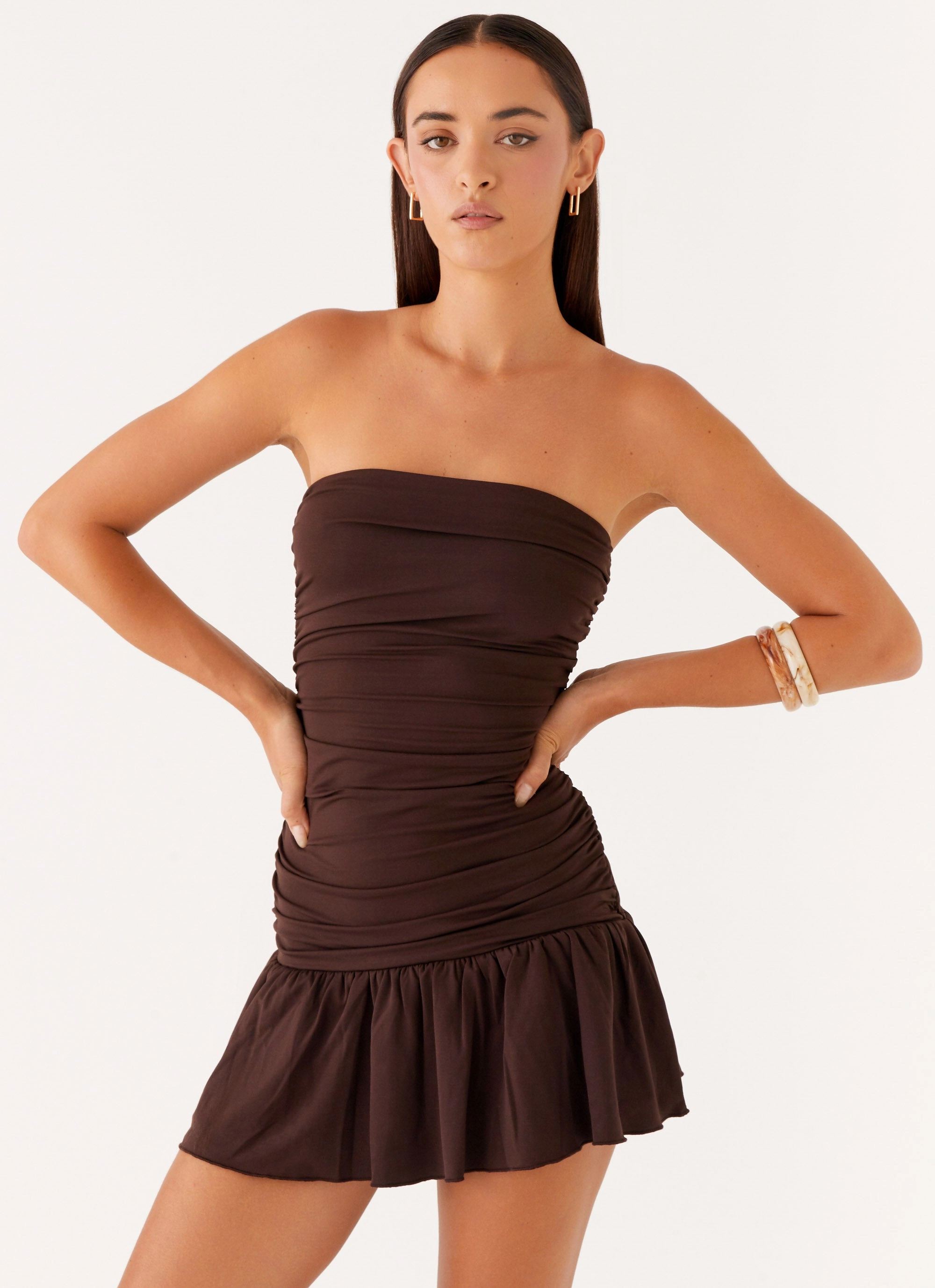 Eclair Mini Dress - Chocolate Bold colors