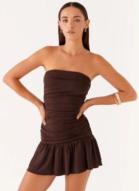Eclair Mini Dress - Chocolate Bold colors