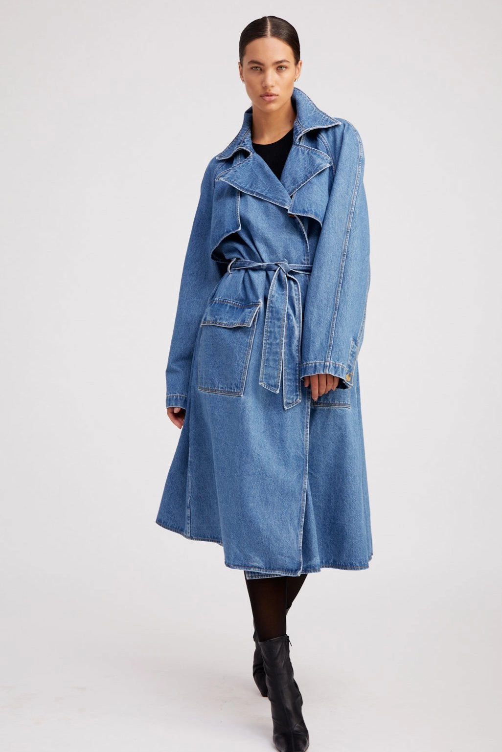AntiStaticInnerLining Coco Denim Trench
