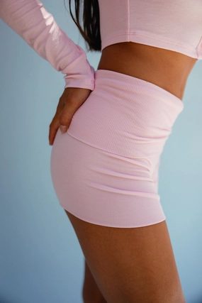 Cozy Short Baby Ribbed - Bubblegum Layering Piece Soft Fabric