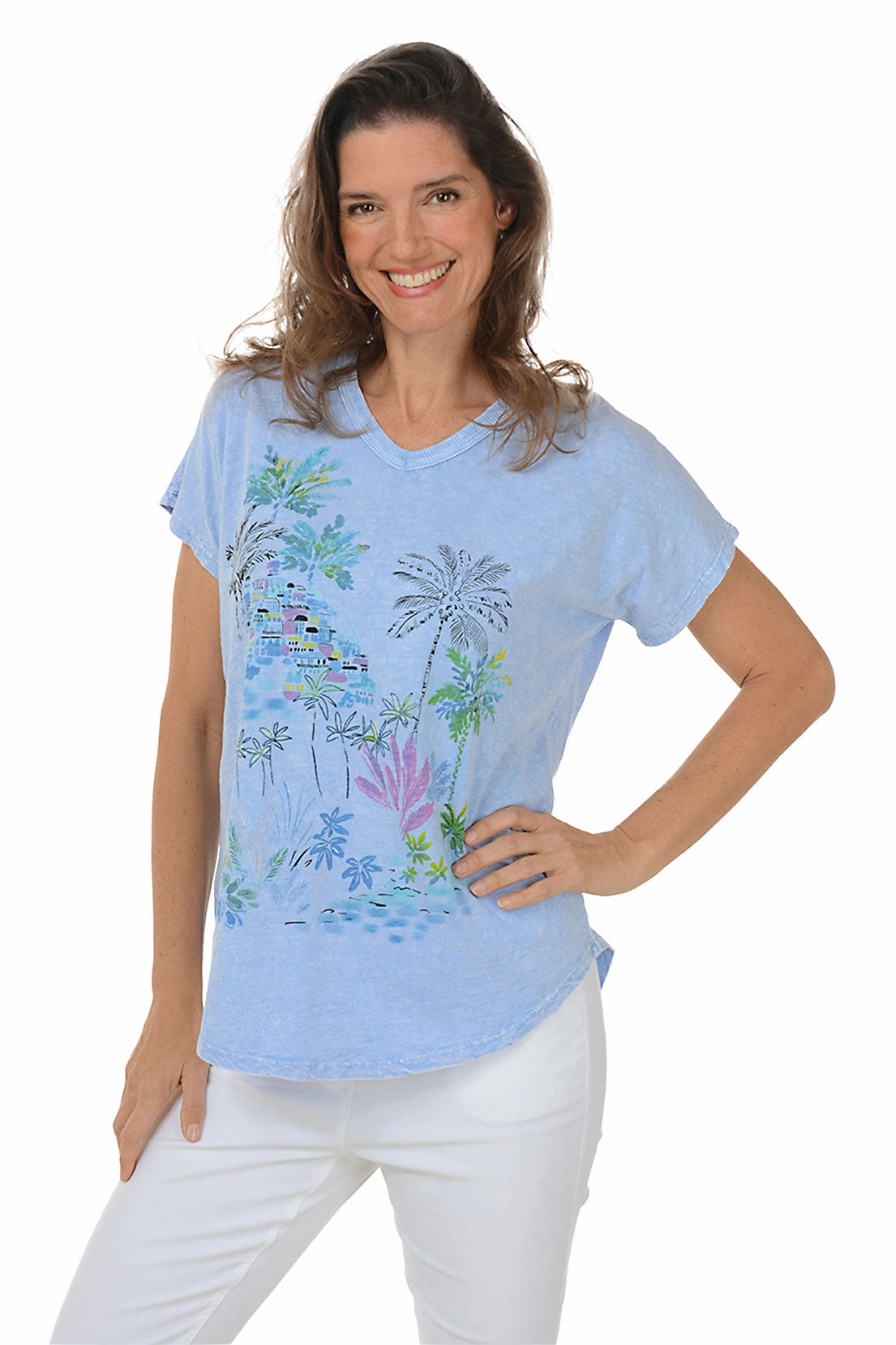 HygienicCoating Seaside Mineral Wash Short Dolman Sleeve Top