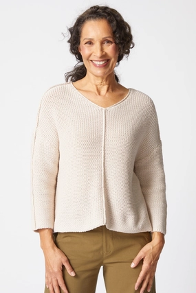 Habitat Fireside Cafe Pullover in Dove LayeredCollar Comfortable Fabric