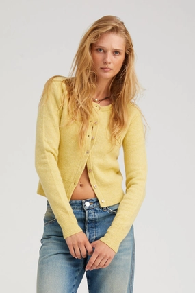 AdjustableDrawstring Citrus Cashmere Baby Cardigan