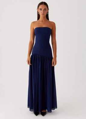 Natural Light Eden Strapless Maxi Dress - Navy