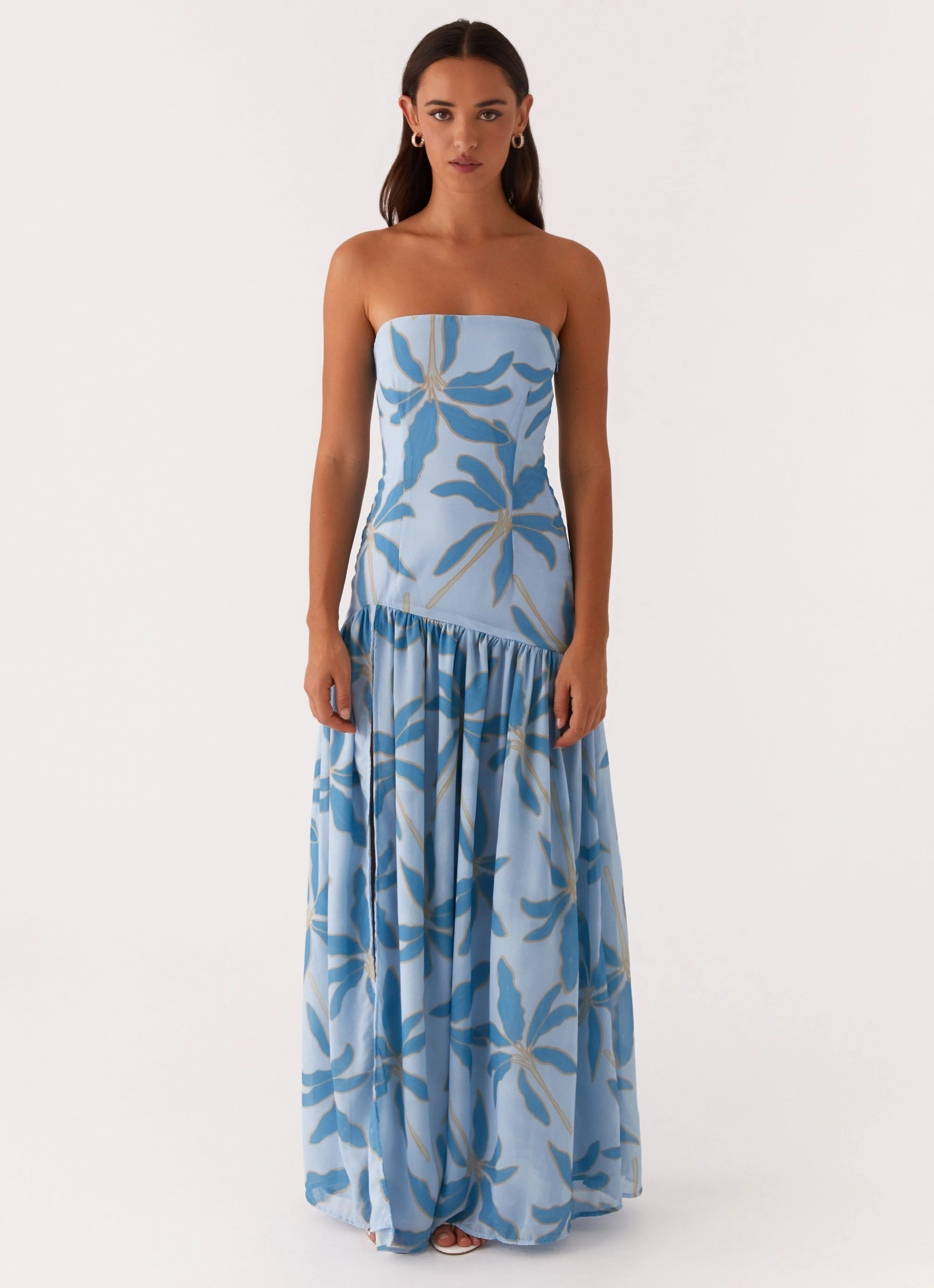 Casual weekend dress Eden Strapless Maxi Dress - Opulent Blue