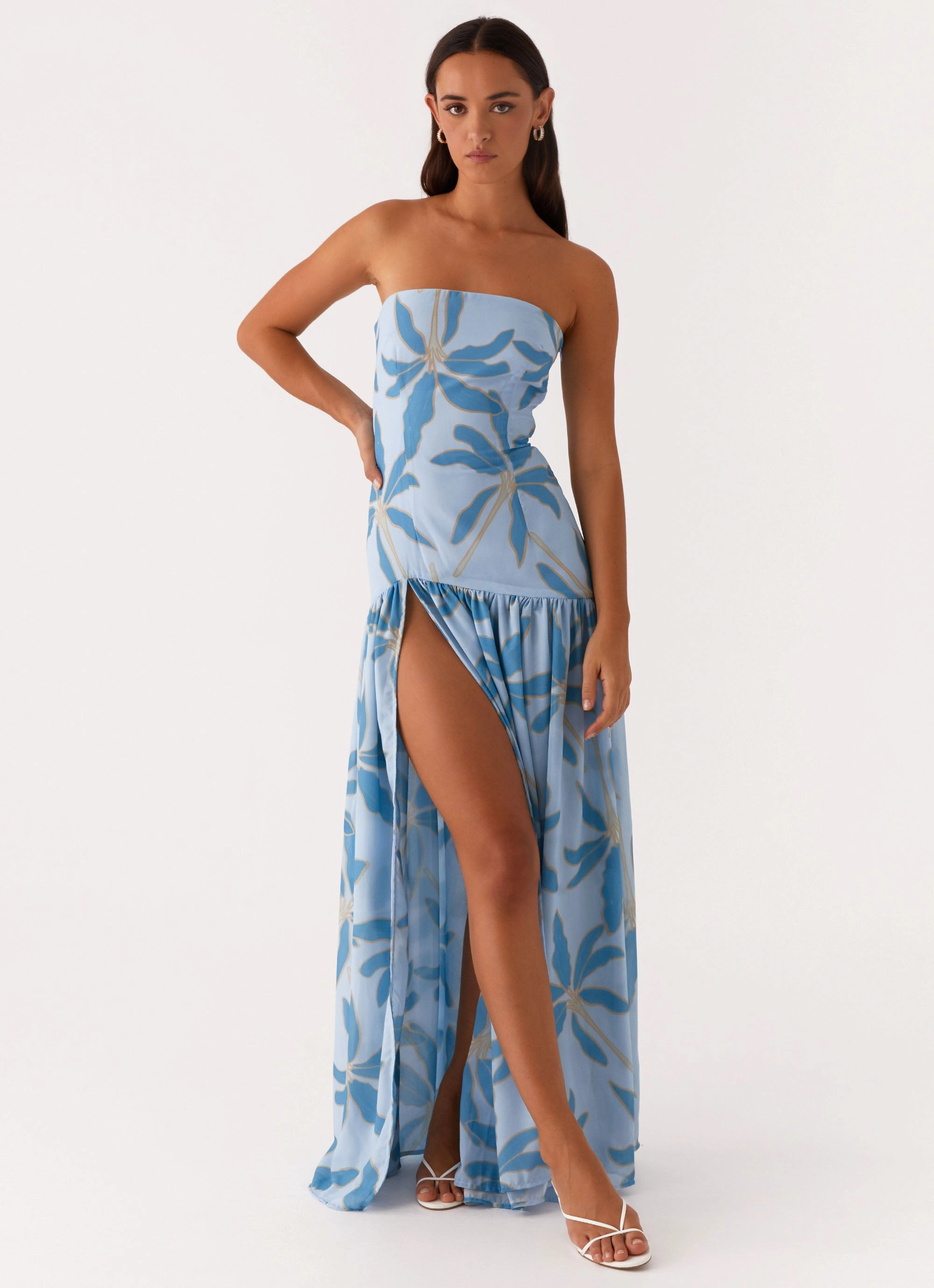 Eden Strapless Maxi Dress - Opulent Blue Sleek Design