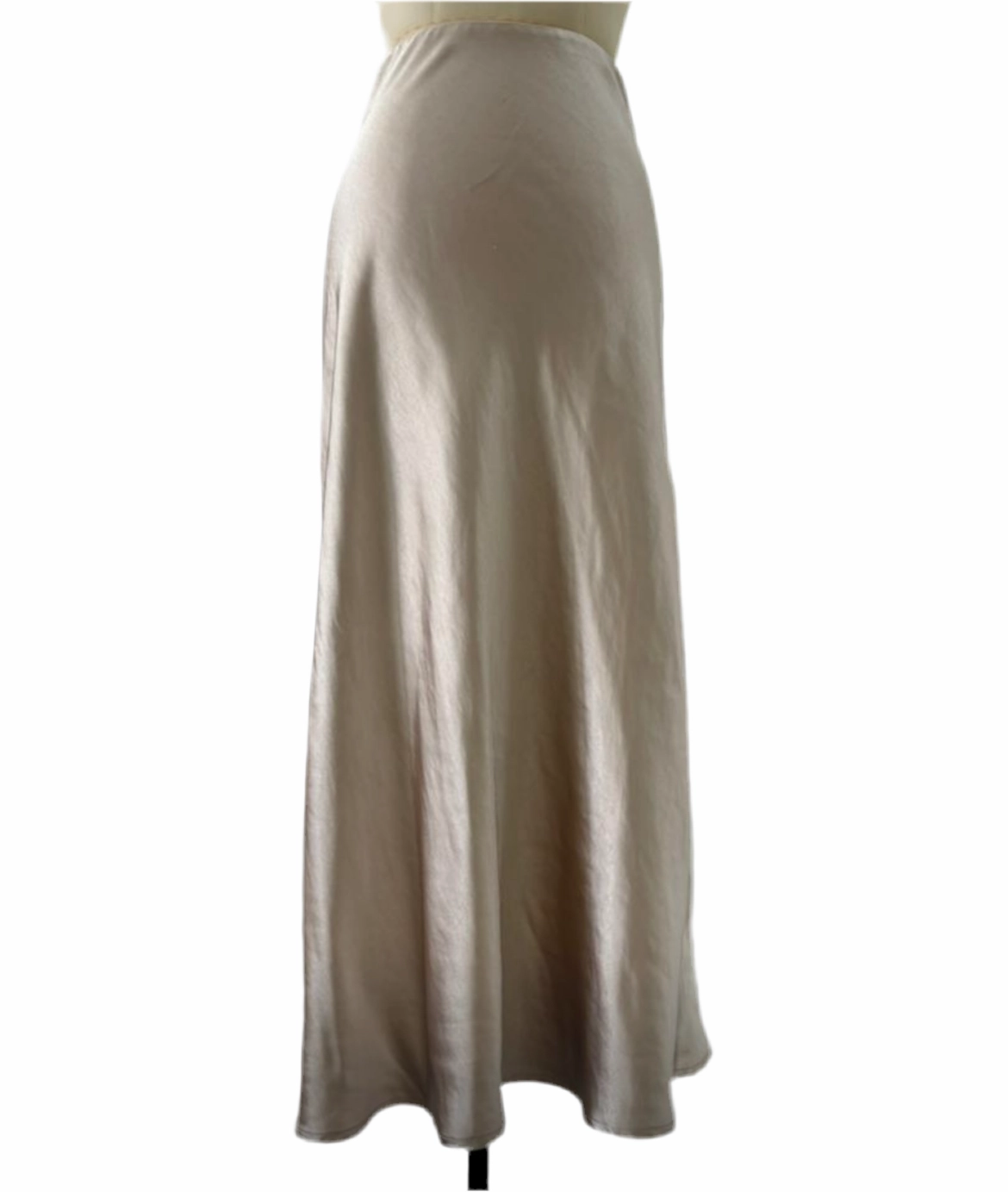 Midi Slip Skirt | Champagne Secure Closure