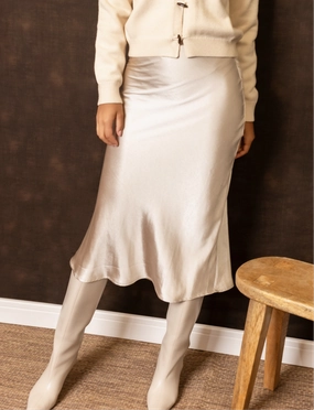 Midi Slip Skirt | Champagne Craftsmanship Focus