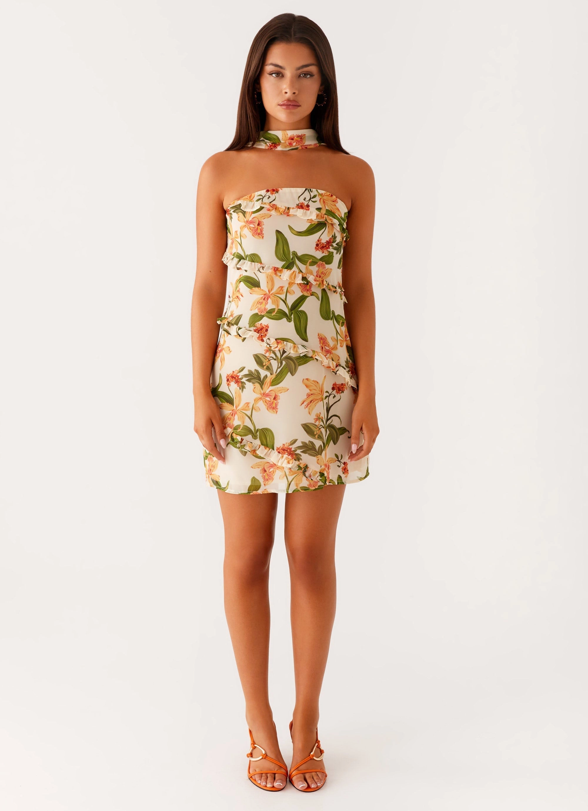 Sharp Fit Edwina Strapless Mini Dress - Floral Print