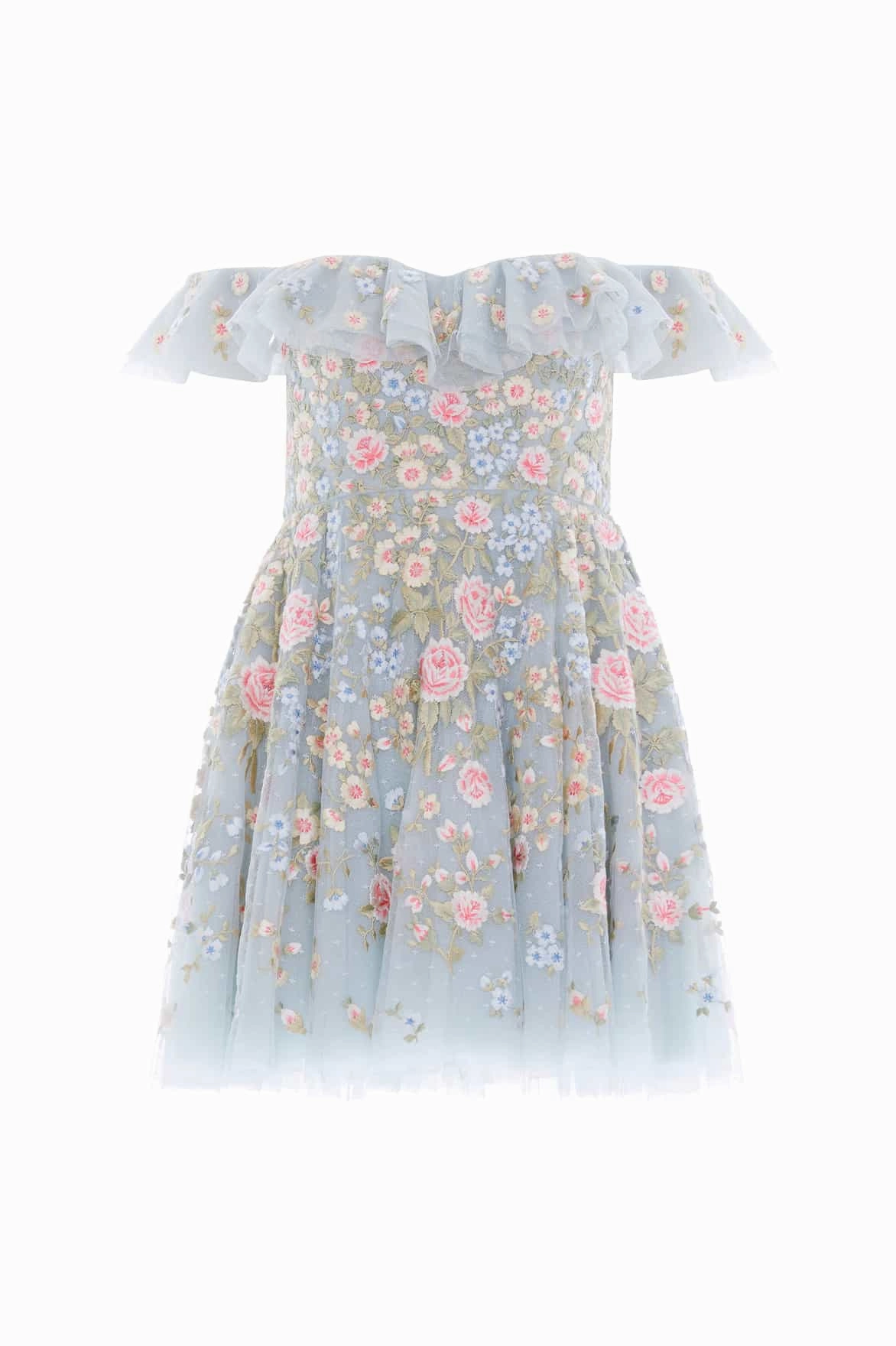 Antoinettes Floral Off-Shoulder Micro Mini Dress Chic and Cozy Wear