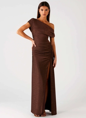 Harvest Moon Maxi Dress - Chocolate Indoor Event One Piece Look