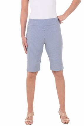 Pinstripe Pull-On Bermuda Short Clean Lines