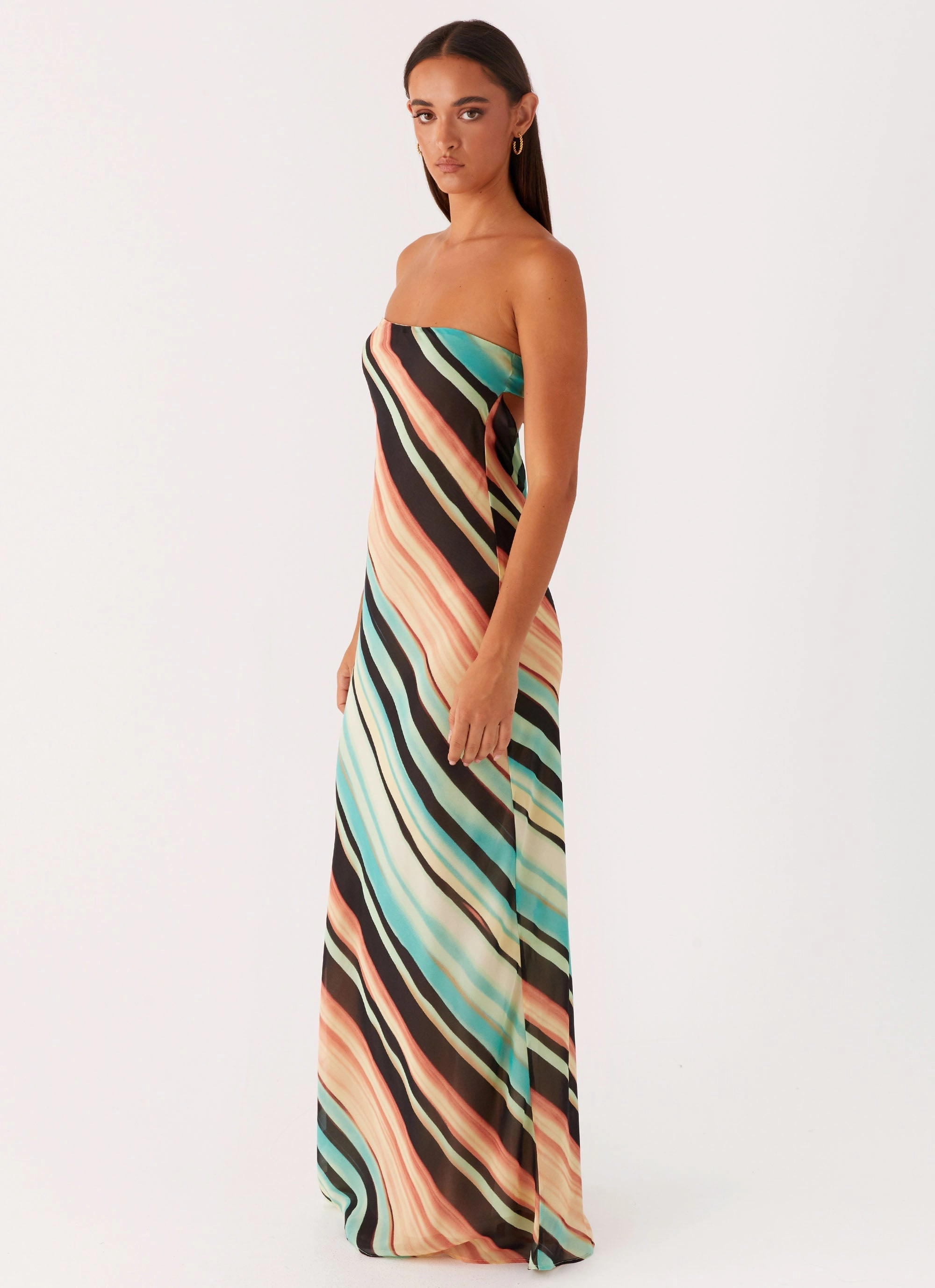 Signature-Style Modern Waist Como Maxi Dress - Stripe
