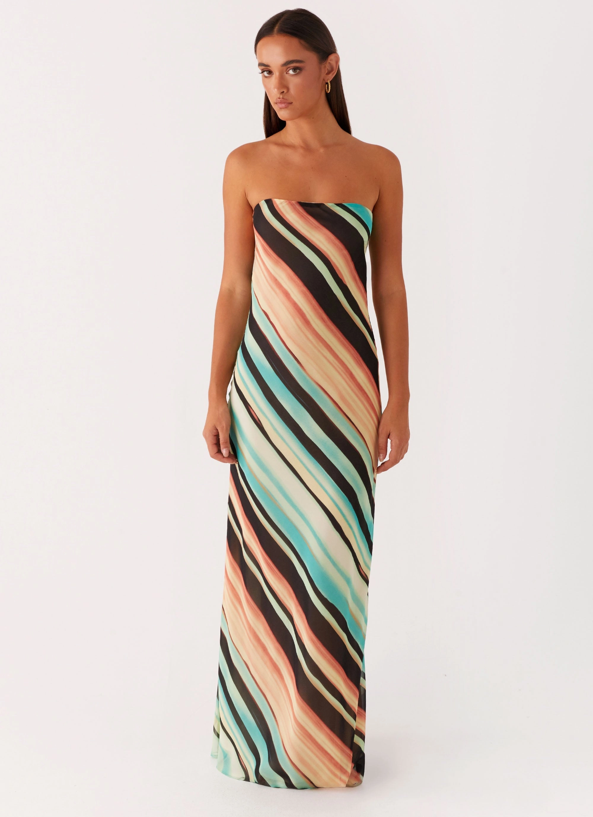 Como Maxi Dress - Stripe Basic essential Sunset Glow