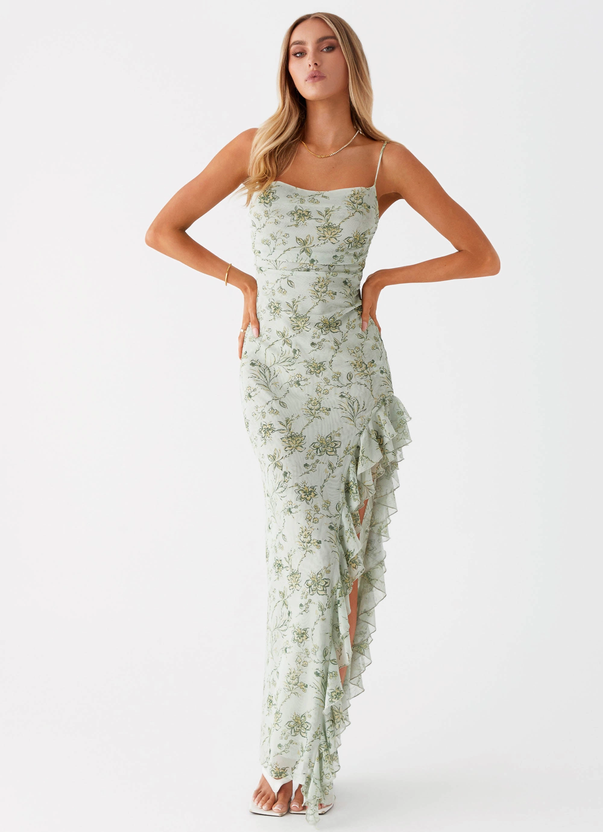 Princessa Maxi Dress - Sage Floral Quick Fit