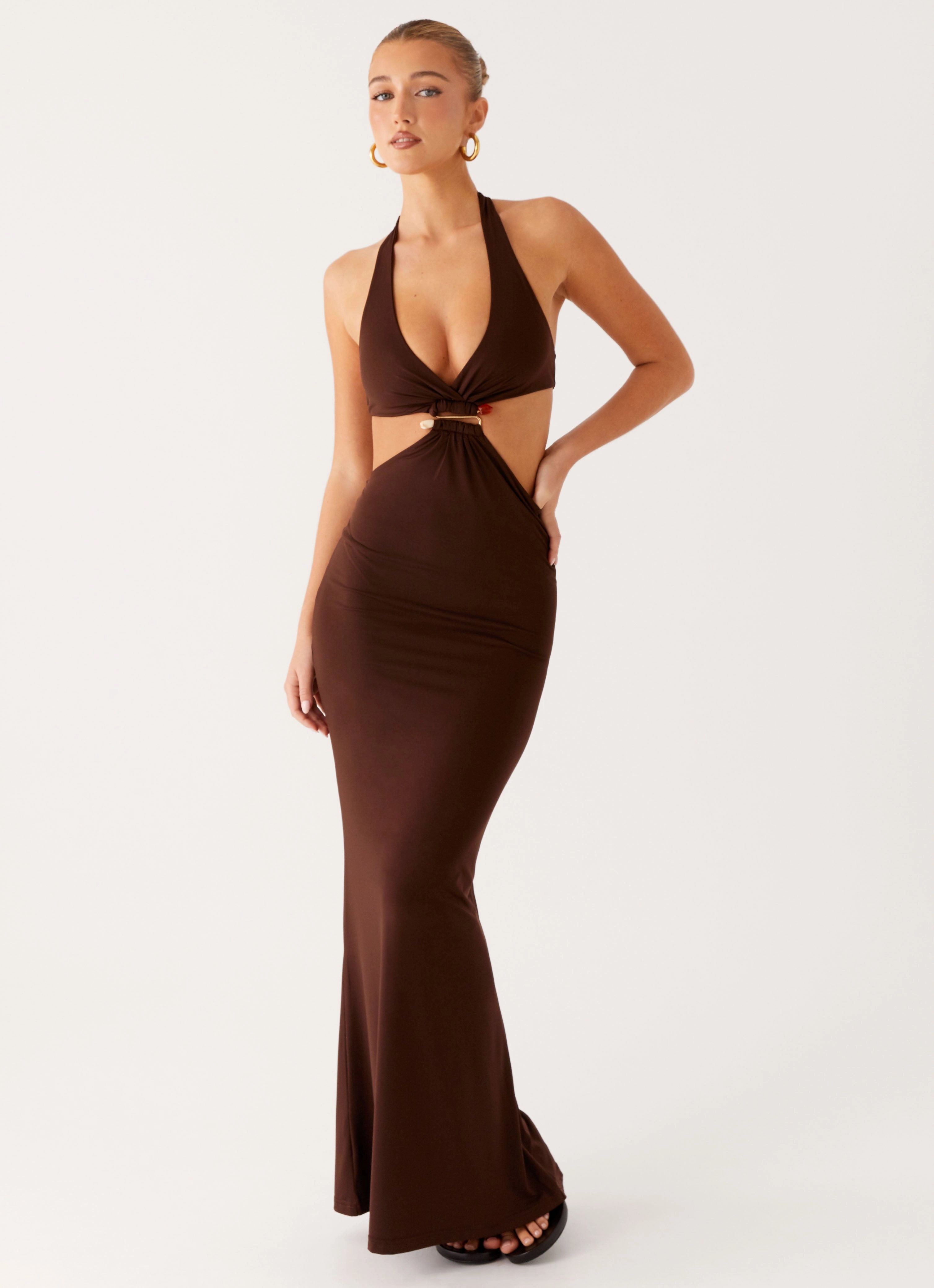Work Comfort Villa Mood Shawnie Maxi Dress - Chocolate